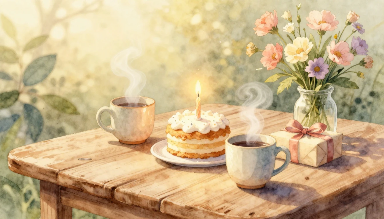 A heartwarming and cozy watercolor illustration symbolizing ...