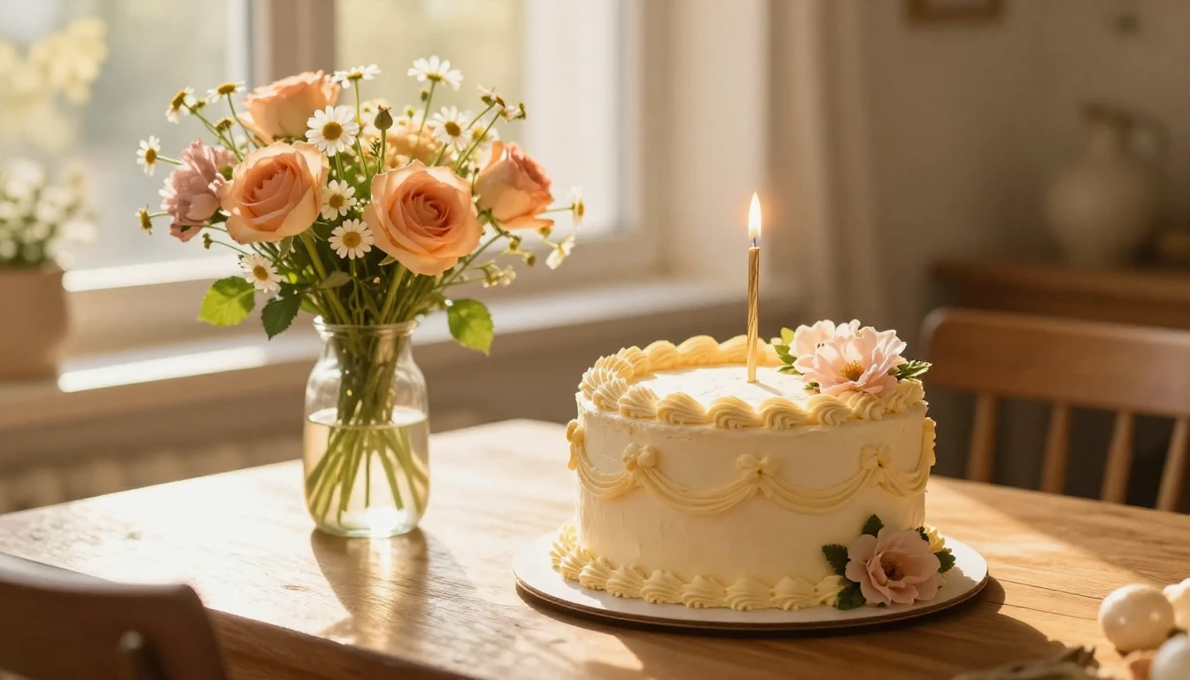 A warm and inviting celebratory scene featuring a beautifull...