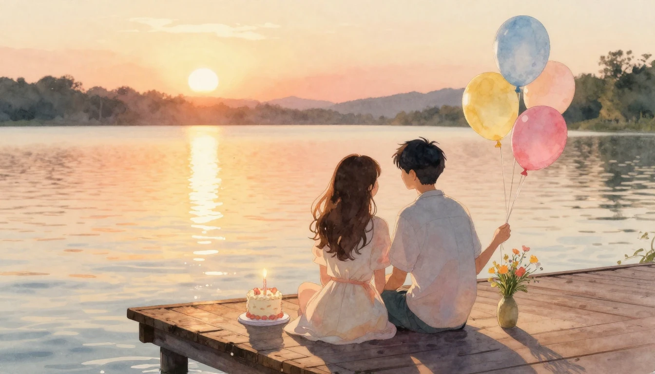 A heartwarming scene of two close friends sitting together o...