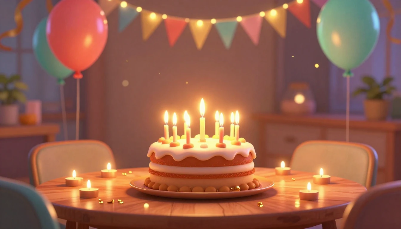 A heartwarming and vibrant scene in a high-quality 3D animat...