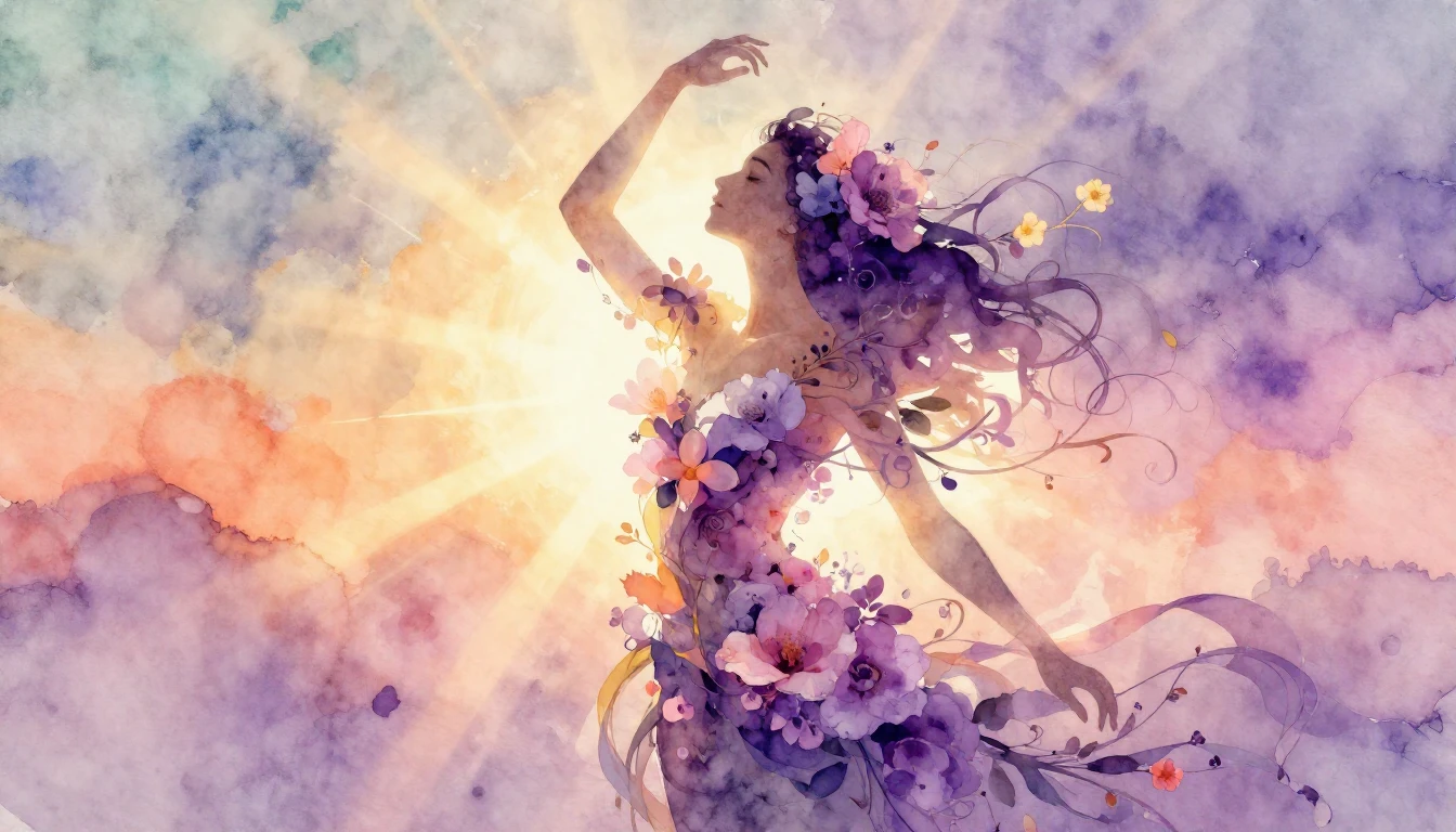 An ethereal and artistic watercolor painting symbolizing the...