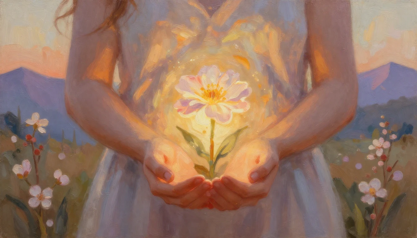 A heartwarming oil painting depicting the concept of materna...