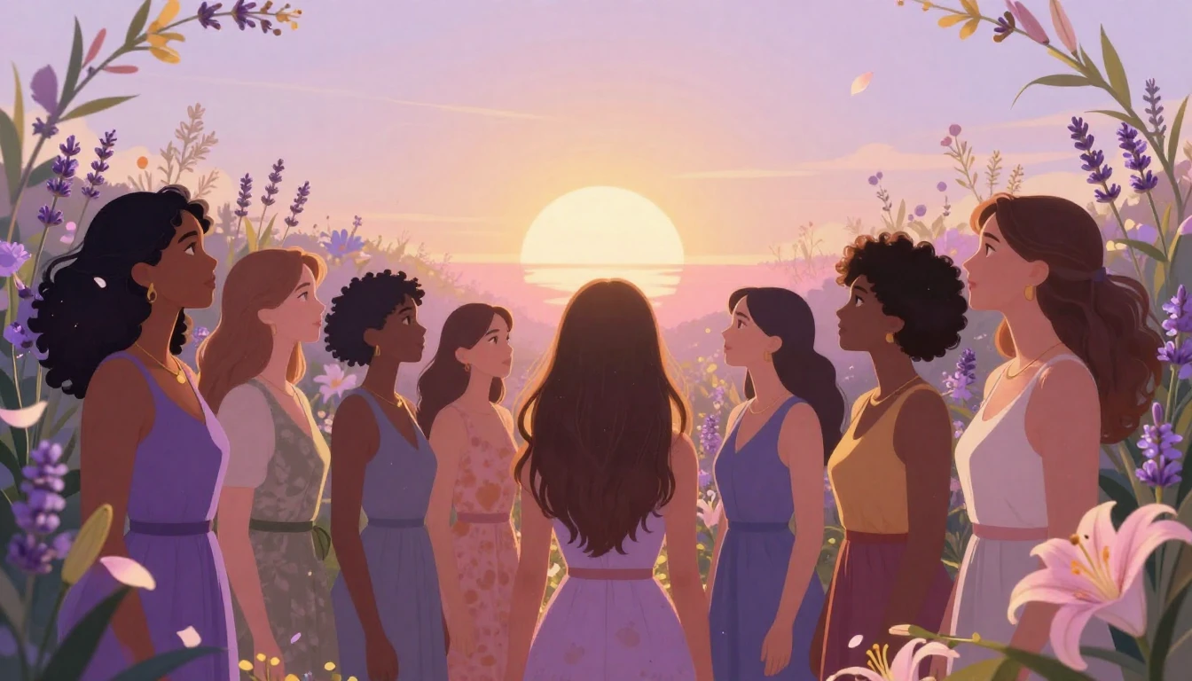 A breathtaking and symbolic illustration of a diverse group ...