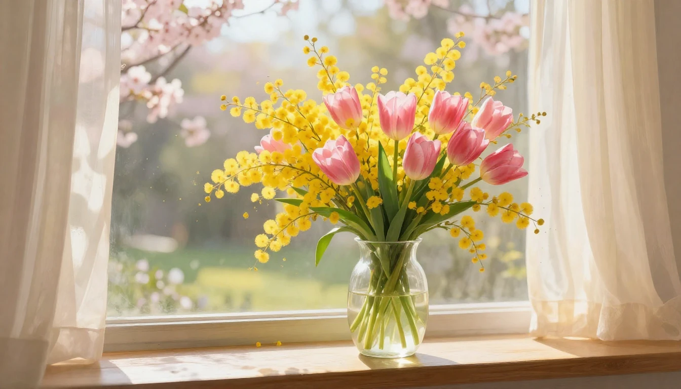 A breathtaking illustration celebrating spring and femininit...