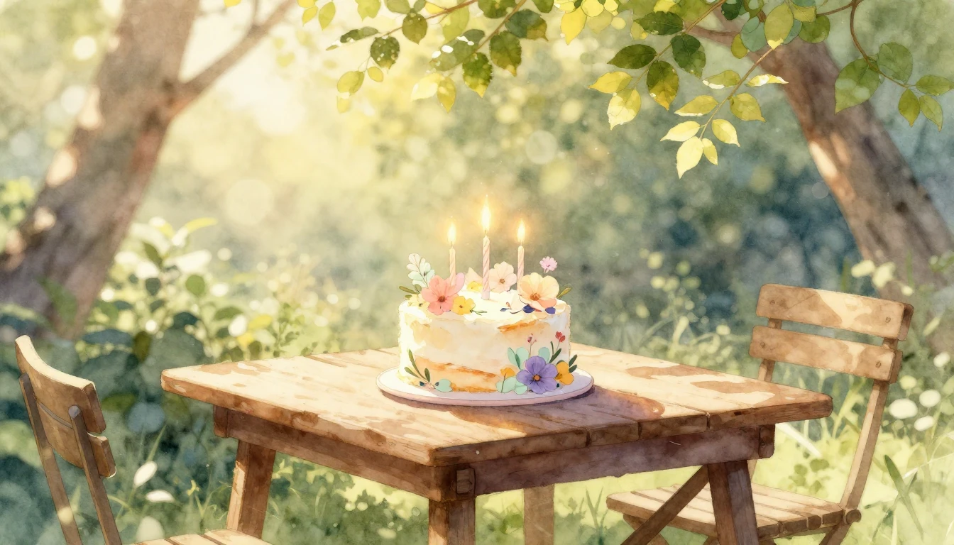 A heartwarming and cozy scene of a small rustic wooden table...