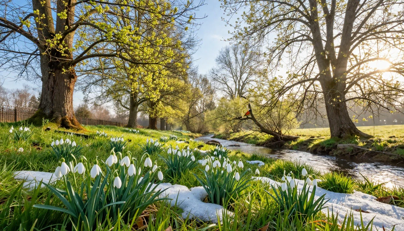 A breathtaking landscape capturing the very first moments of...