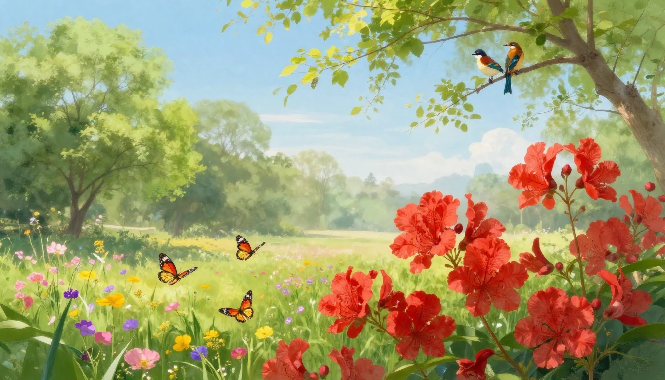 A breathtaking spring landscape capturing the essence of ren...