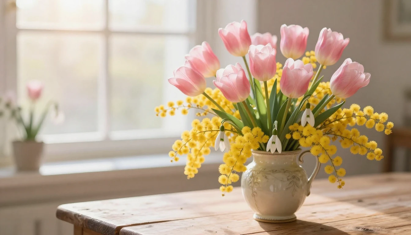 A breathtaking and gentle composition of blooming spring flo...