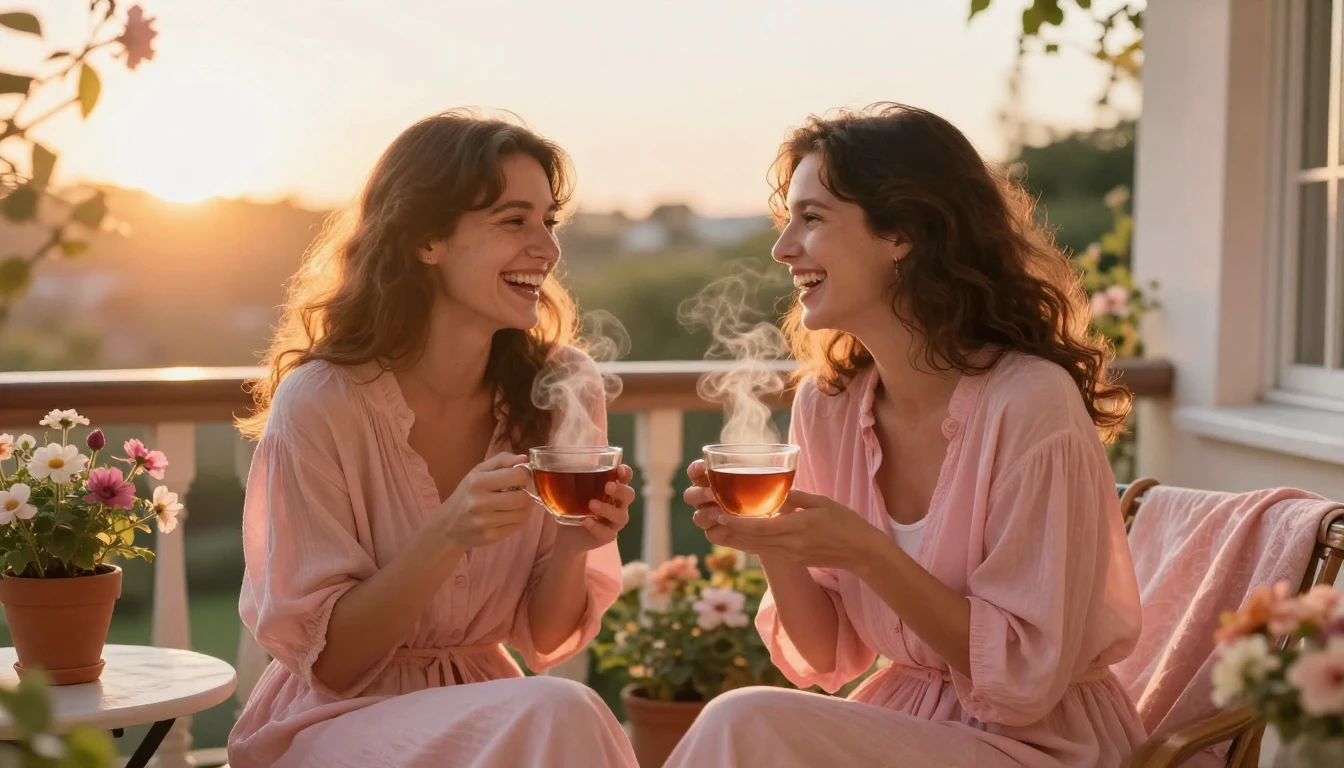 A beautiful and heartwarming illustration of two female frie...