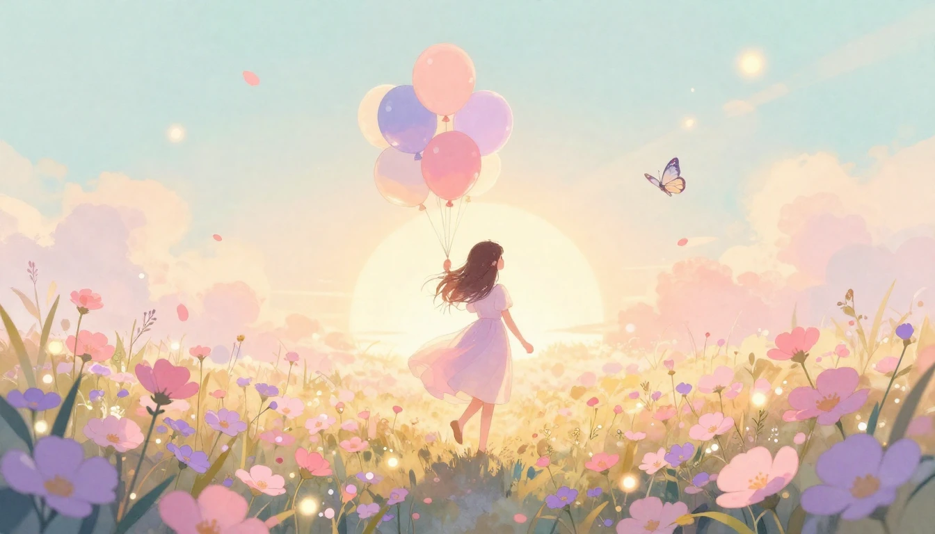 A whimsical and soft watercolor illustration depicting a mag...