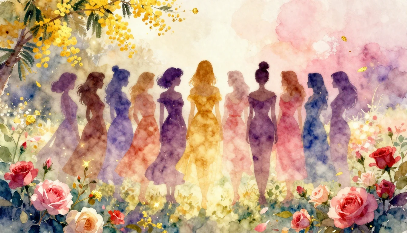 A beautiful and vibrant watercolor painting of a diverse gro...