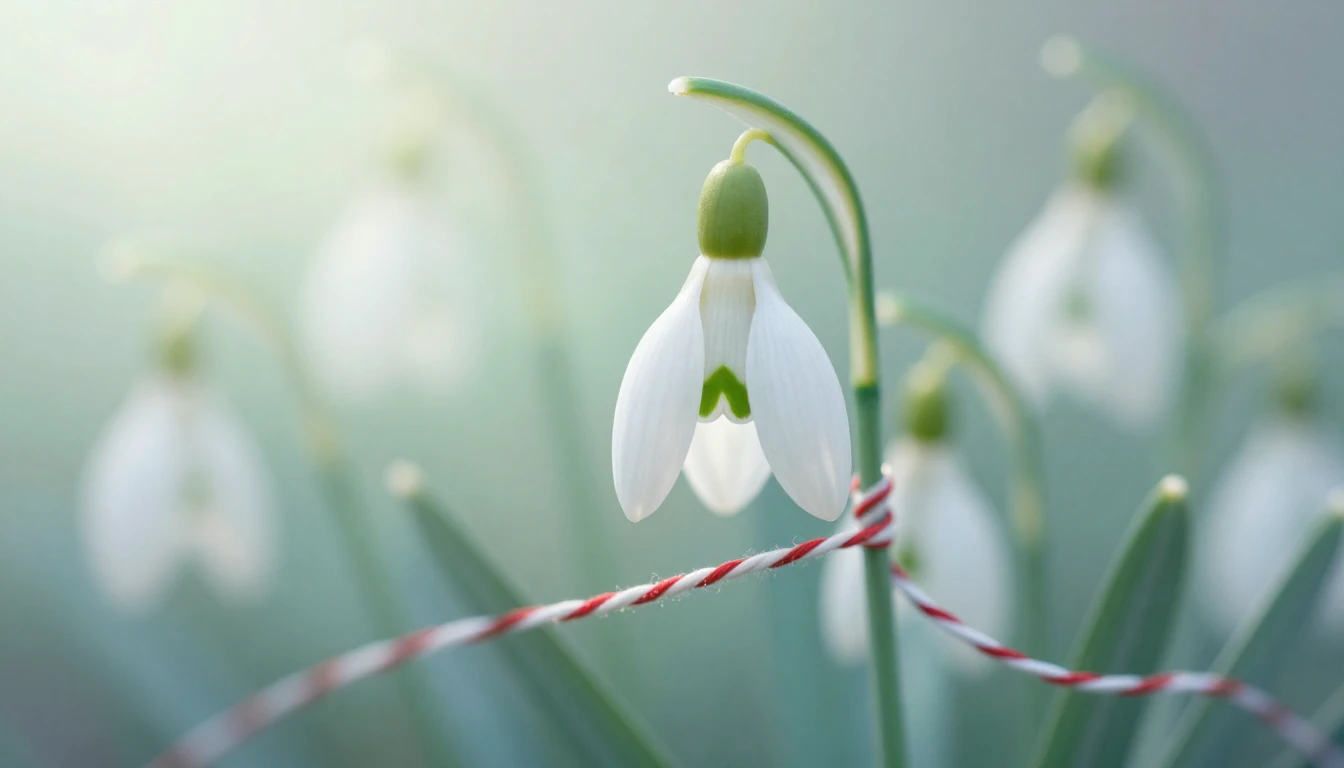 A delicate and artistic close-up composition featuring a tra...