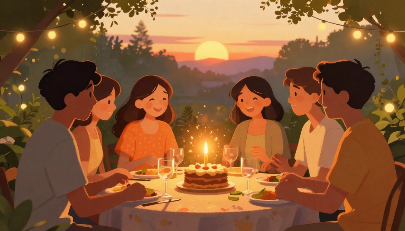 A vibrant and heartwarming digital art illustration depictin...