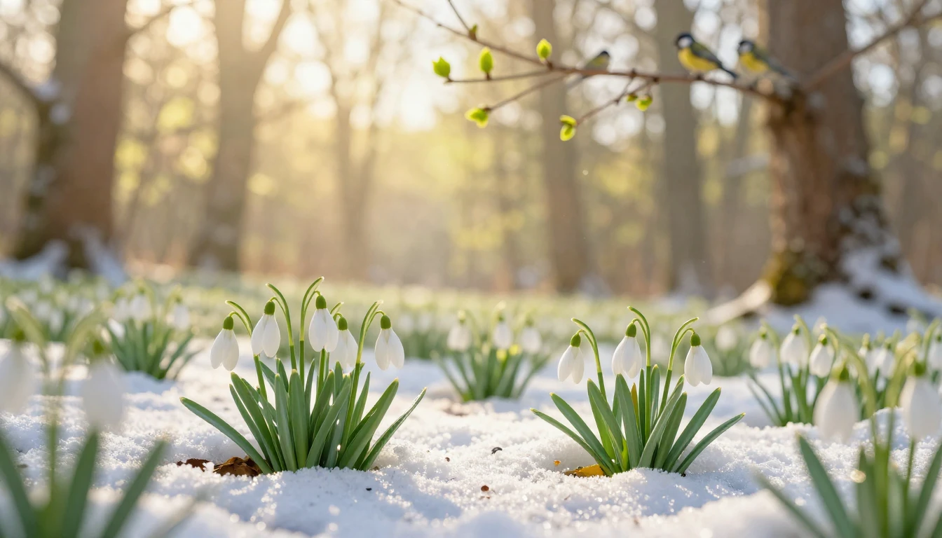 A vibrant and gentle landscape showing the transition from w...