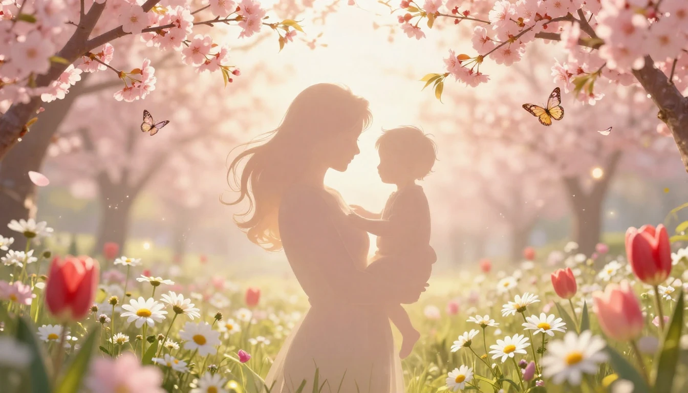 A beautiful and heartwarming scene symbolizing motherly love...