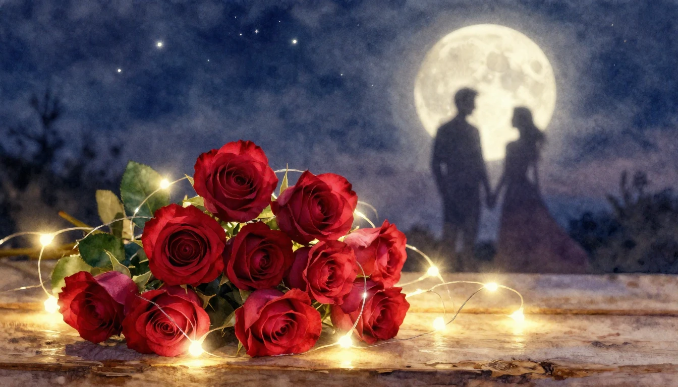 A dreamy and romantic watercolor painting depicting a magica...