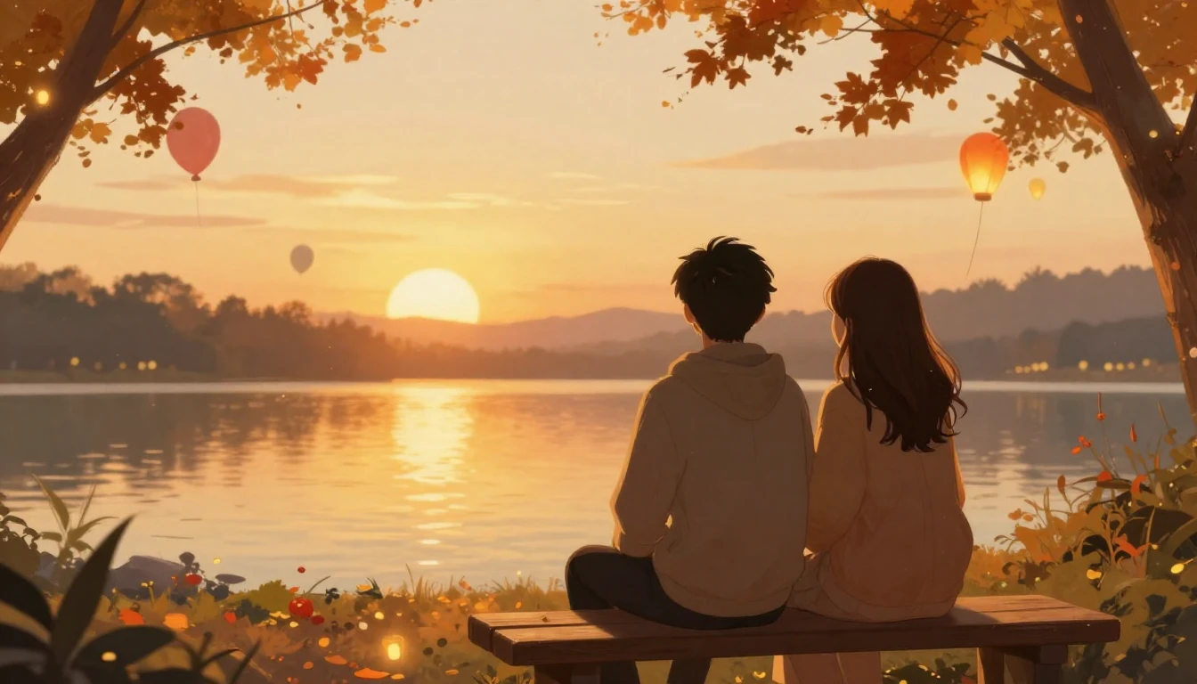 A warm and heartwarming digital painting of two close friend...