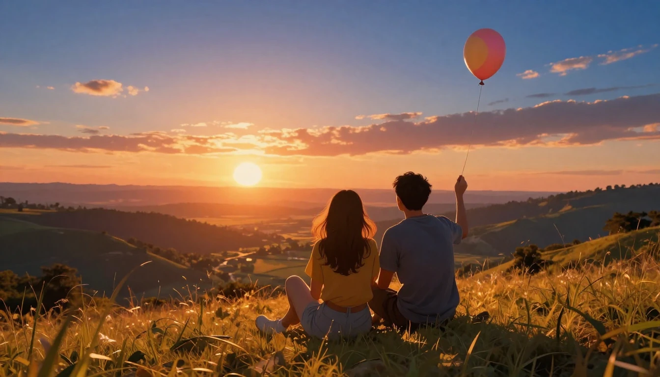 A warm and celebratory digital art piece depicting two best ...