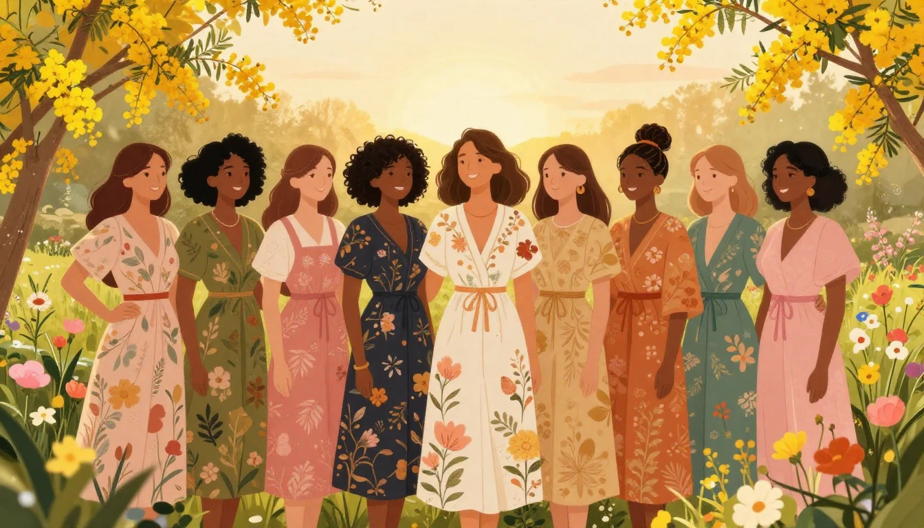 A vibrant and uplifting illustration of a diverse group of w...