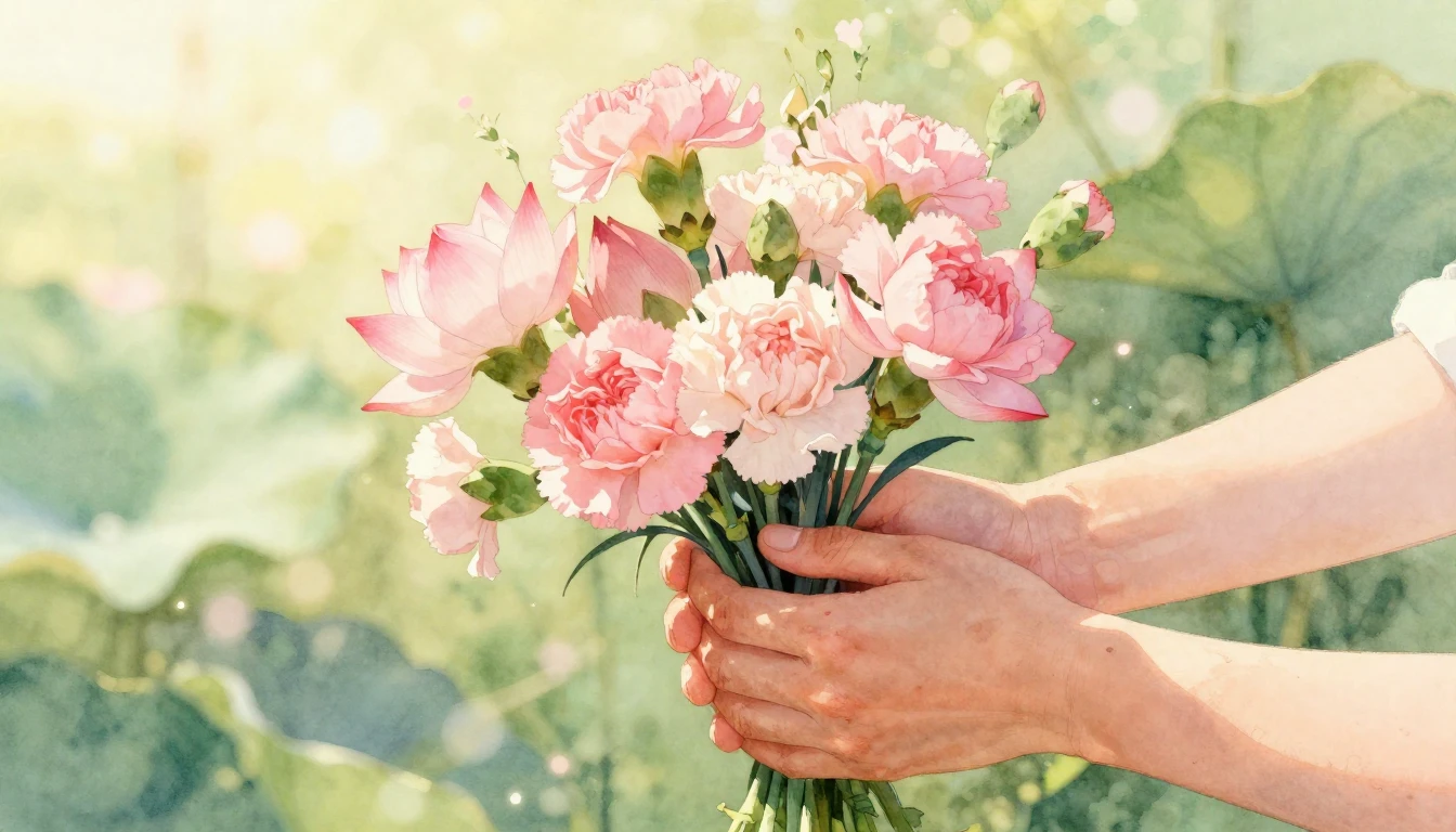 A heartwarming watercolor painting depicting a pair of gentl...