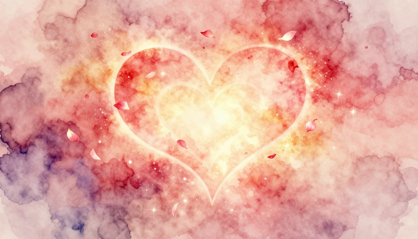 A romantic and ethereal watercolor painting depicting two ab...