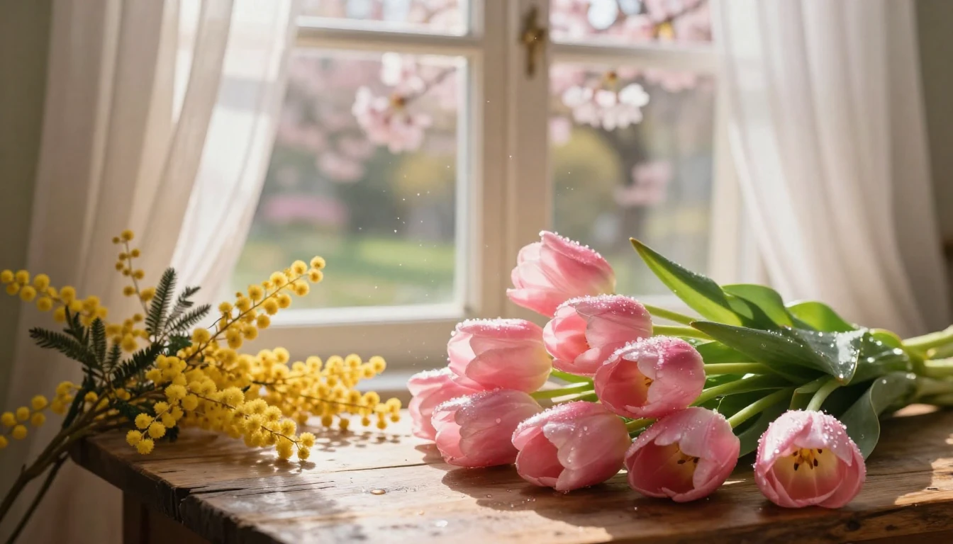 A breathtaking scene celebrating the arrival of spring and f...