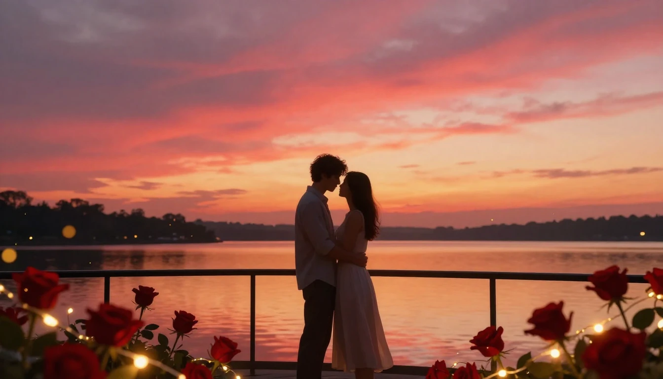 A breathtaking and romantic digital art piece depicting a co...