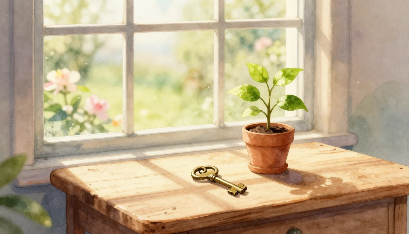 A cozy and artistic watercolor illustration of a rustic wood...