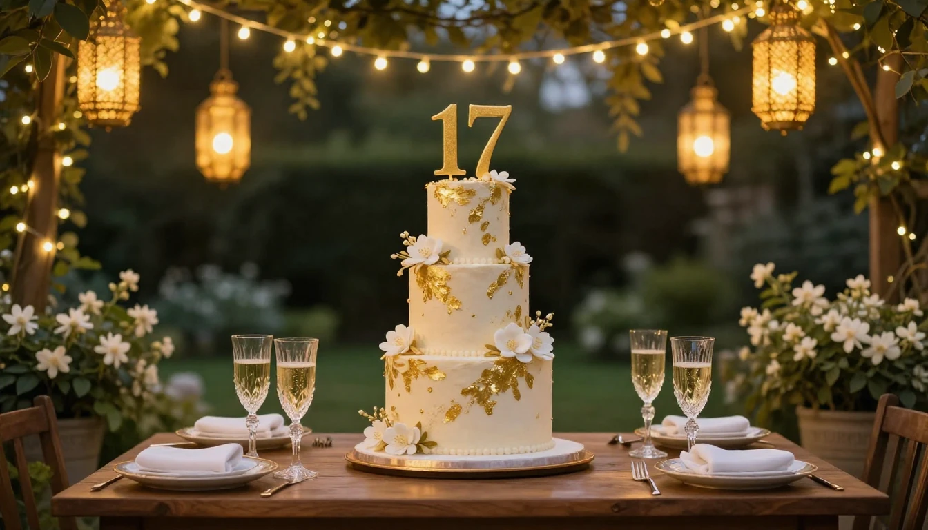 A warm and inviting scene celebrating a golden milestone. A ...