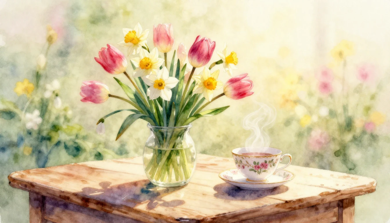 A soft and dreamy watercolor painting capturing the essence ...