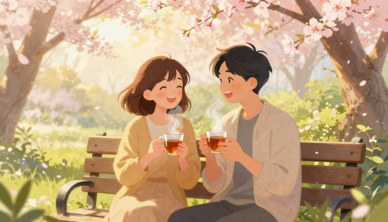 A heartwarming illustration depicting two friends sitting cl...