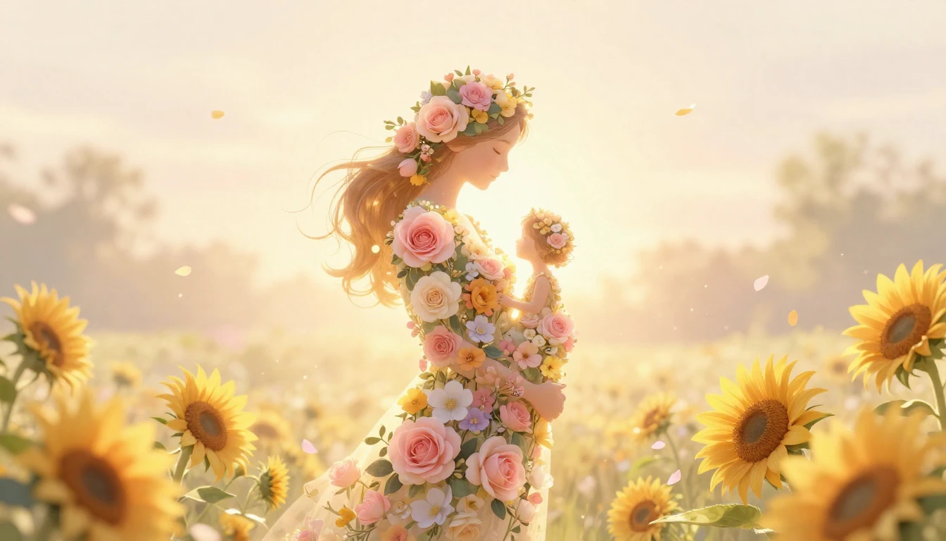 A beautiful and emotional illustration celebrating motherhoo...