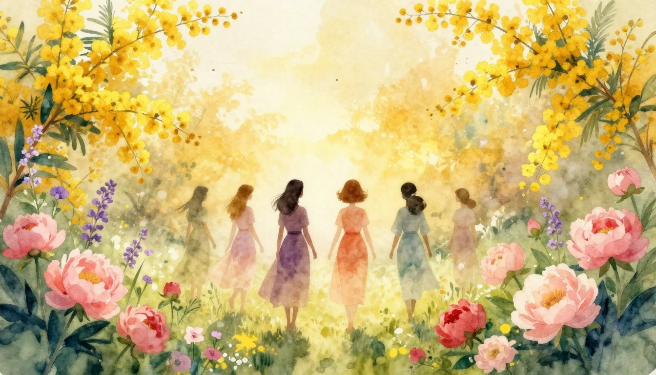 A breathtaking watercolor illustration featuring a vibrant m...