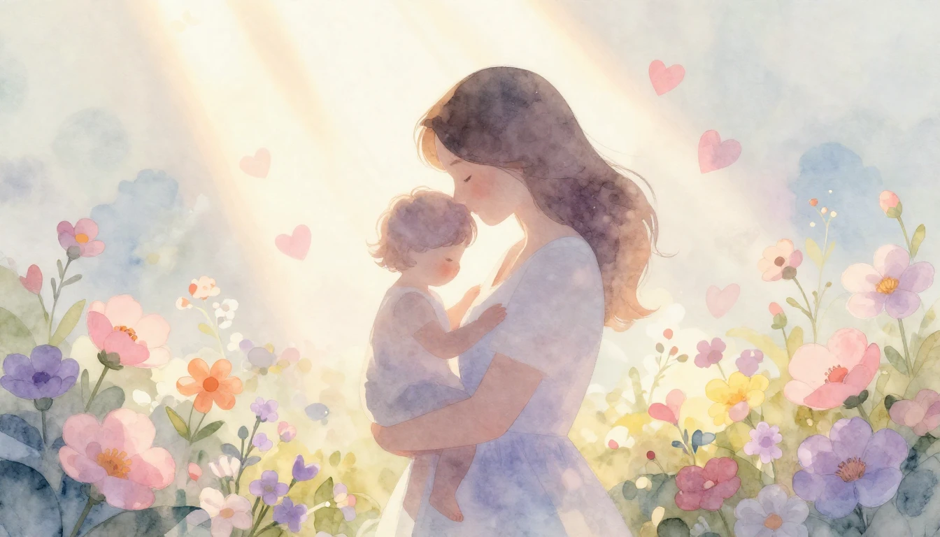 A heartwarming and gentle watercolor illustration representi...