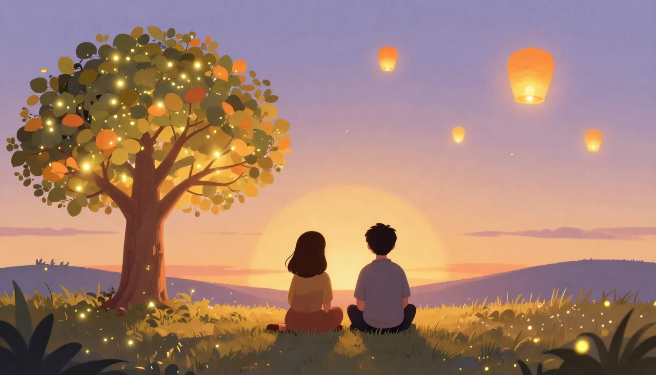 A warm and heartwarming illustration depicting the concept o...