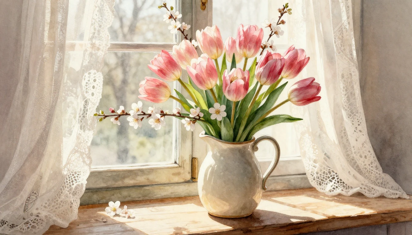 A delicate watercolor illustration capturing the essence of ...