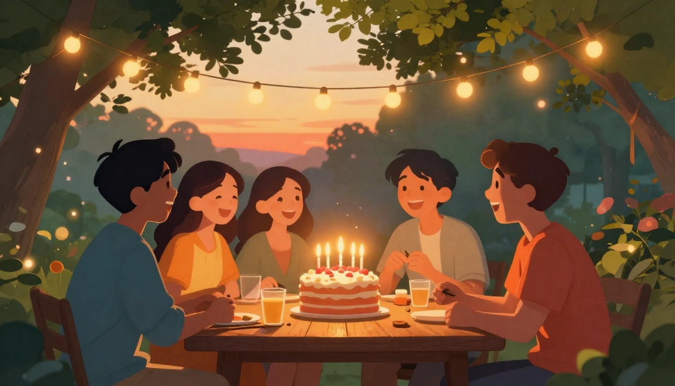 A vibrant and heartwarming digital art illustration celebrat...