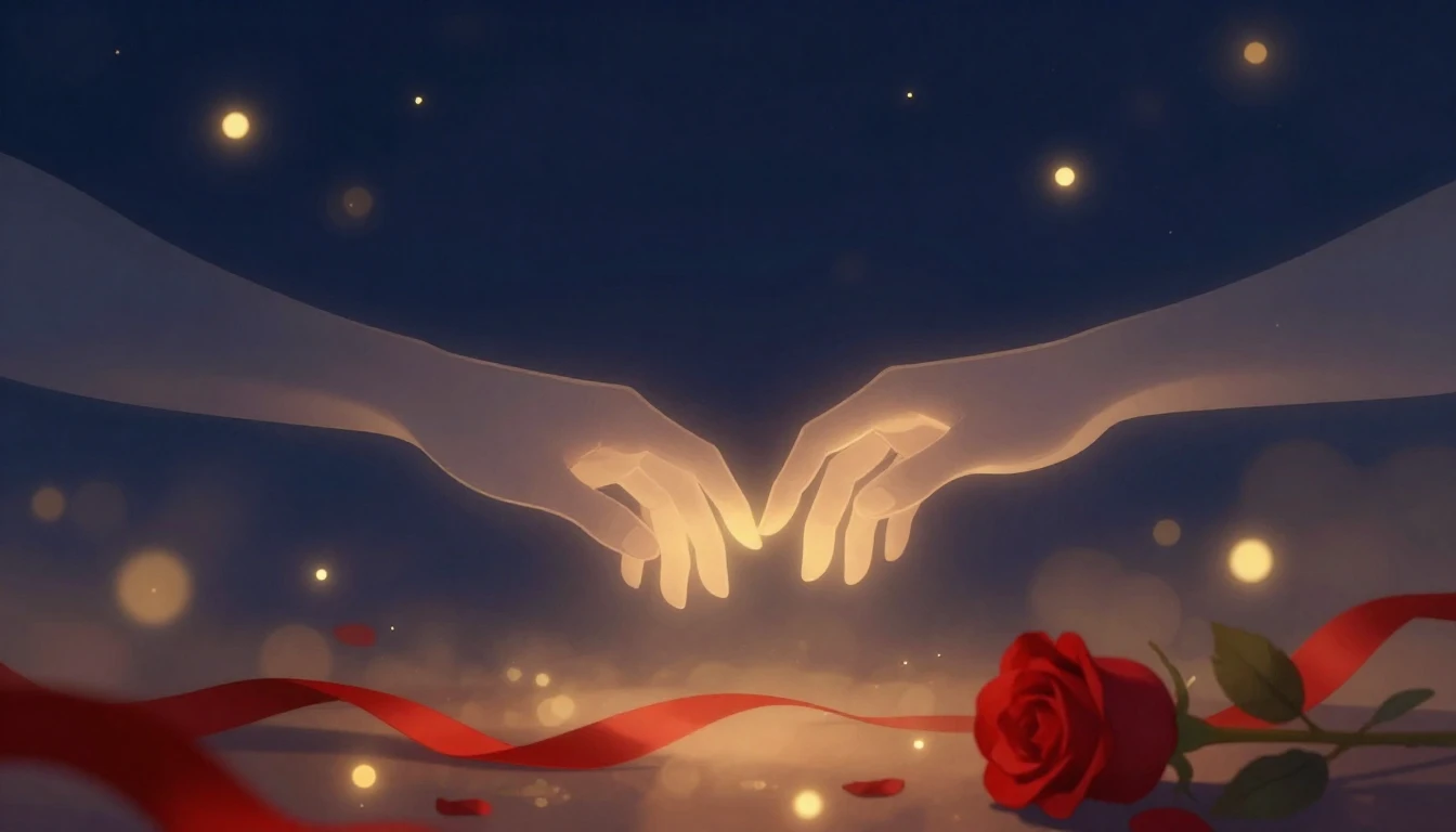 A warm and romantic Valentine's Day illustration. In the cen...