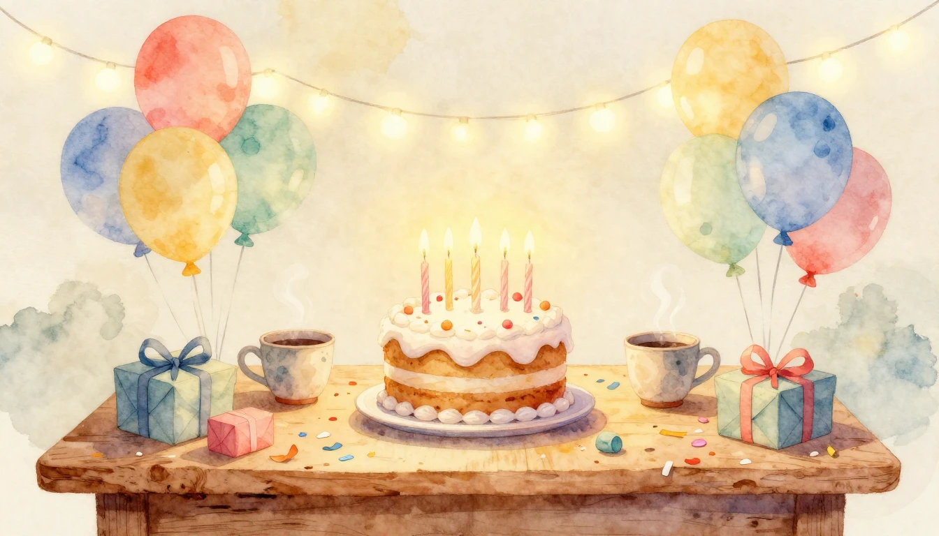 A soft and dreamy watercolor illustration depicting a warm b...