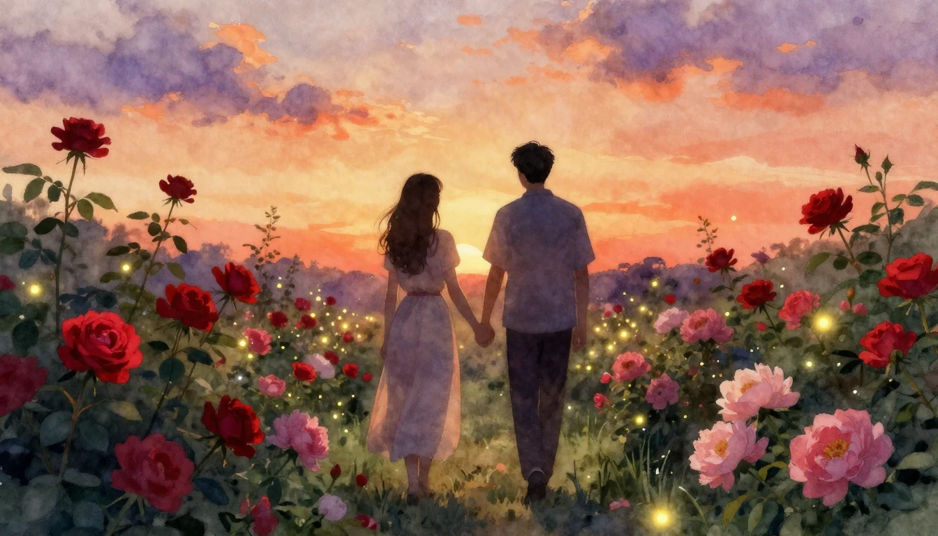 A romantic and cozy scene featuring two silhouetted figures ...