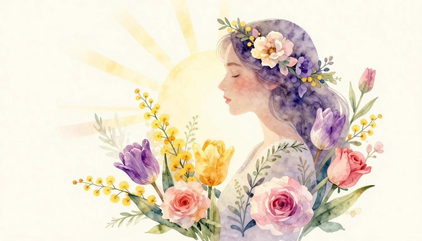 A soft and elegant watercolor painting celebrating Internati...