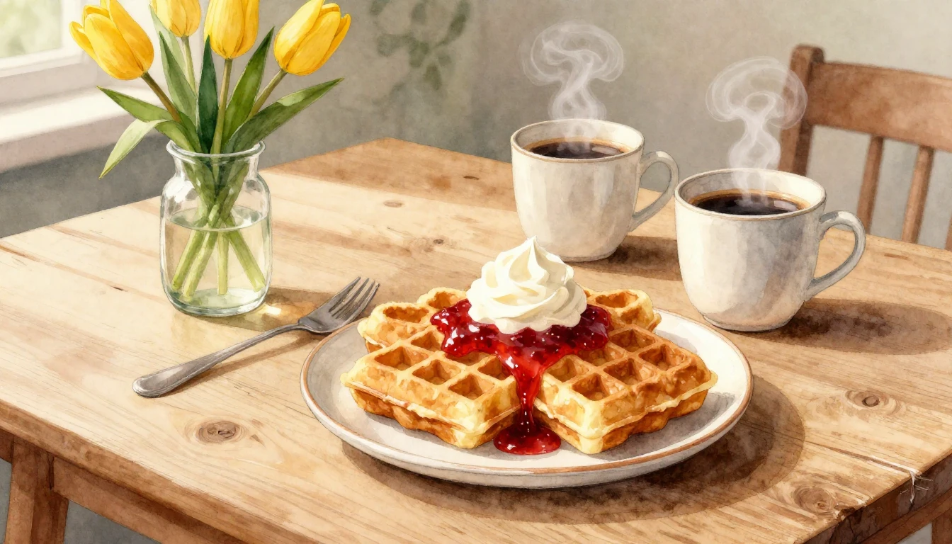 A cozy, inviting watercolor painting depicting a rustic wood...