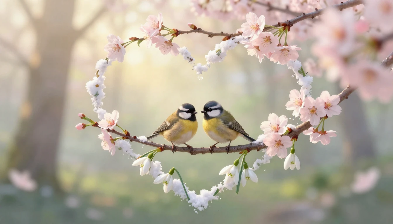 A soft and romantic illustration symbolizing the awakening o...