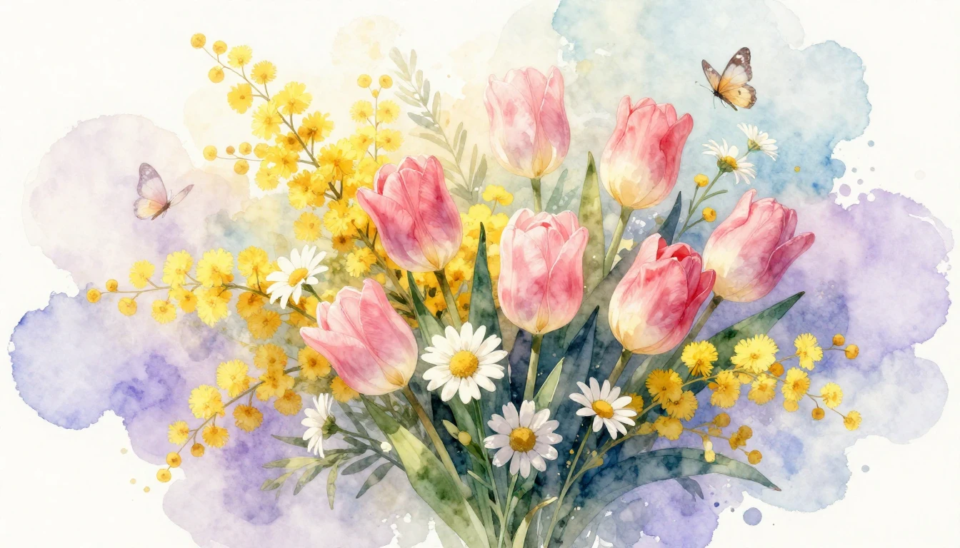 A beautiful and delicate watercolor illustration celebrating...