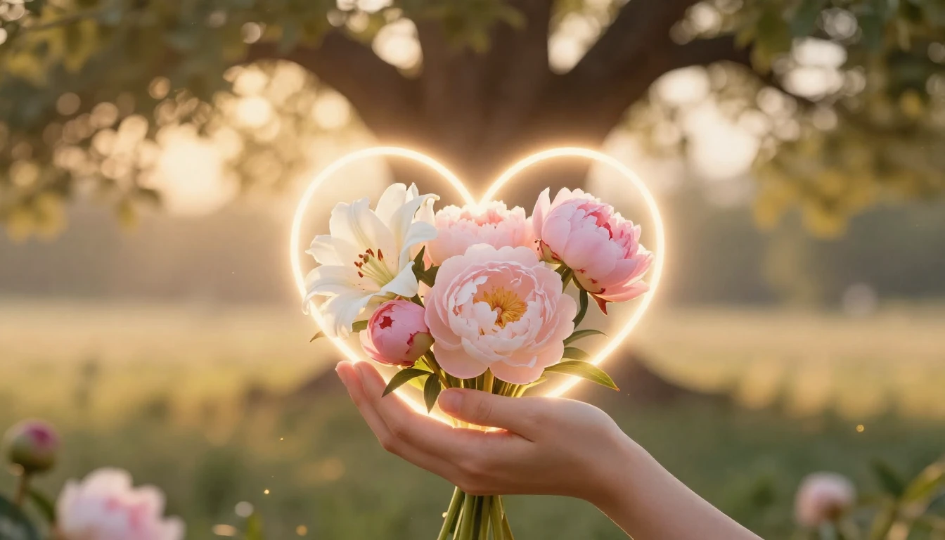 A heartwarming scene depicting an abstract representation of...