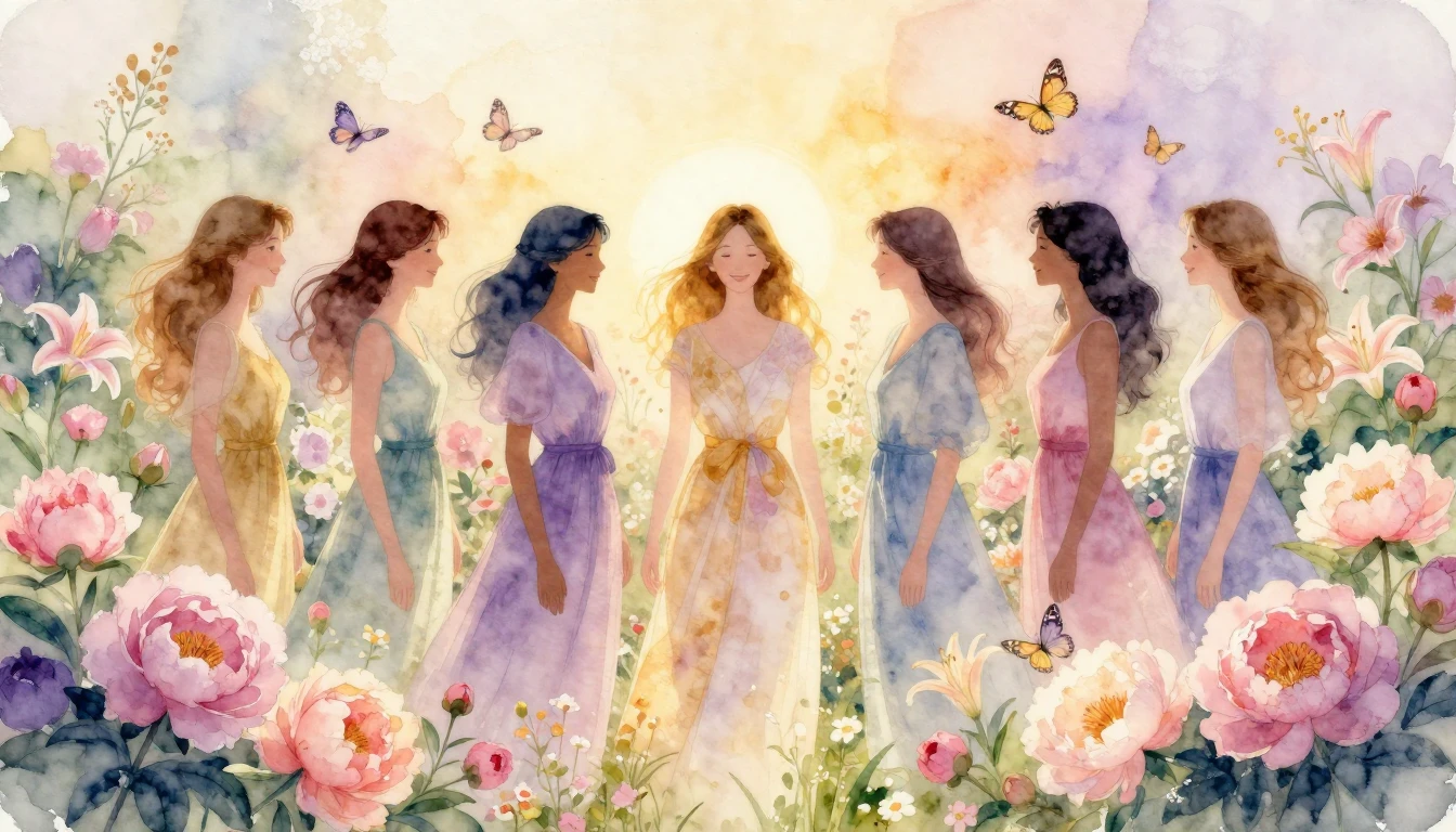 A vibrant and ethereal watercolor painting depicting a diver...