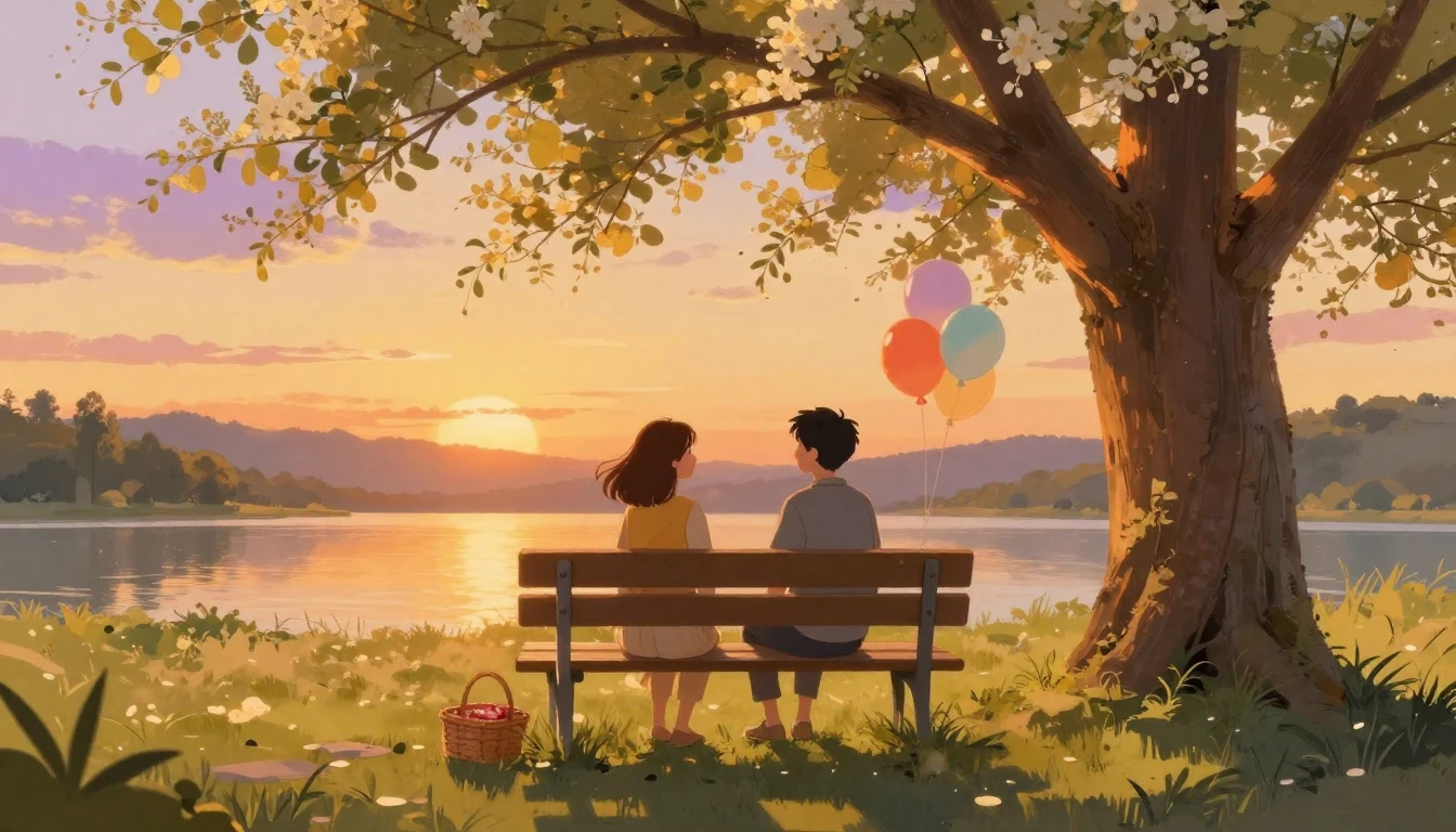 A warm and heartwarming scene depicting two friends sitting ...
