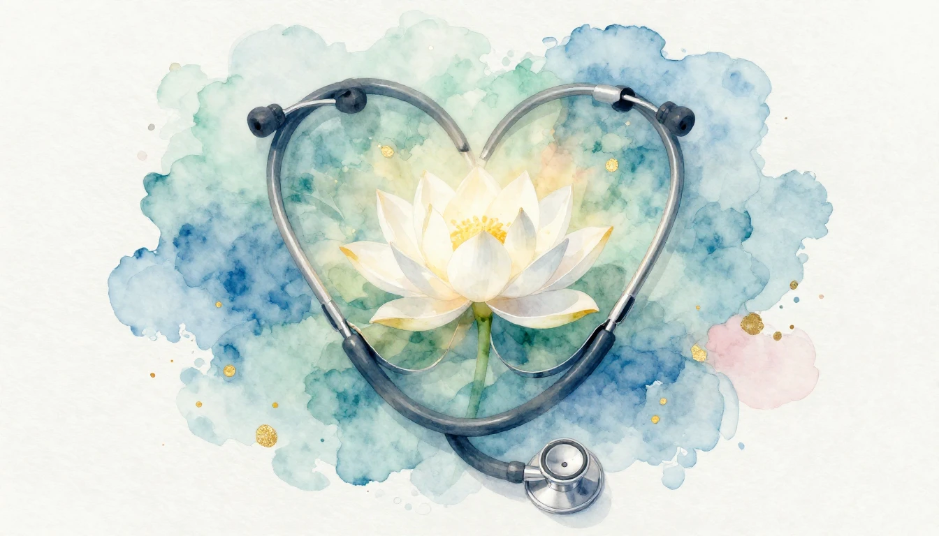 A soft and artistic watercolor painting symbolizing medical ...