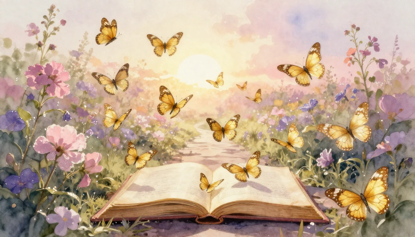 A beautiful watercolor painting depicting a blooming garden ...