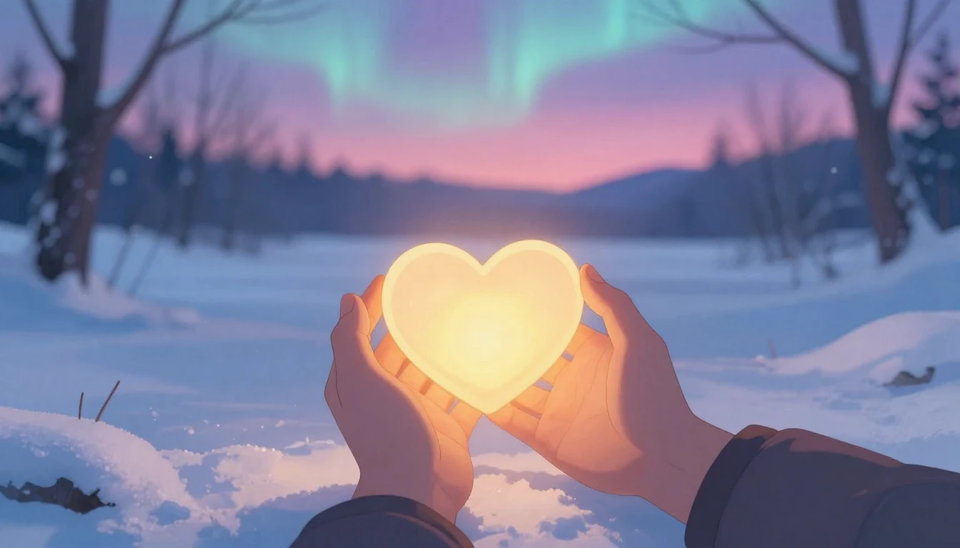 A romantic and soft illustration depicting two intertwined h...